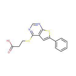 O=C(O)CCSc1ncnc2sc(-c3ccccc3)cc12 ZINC000001094886