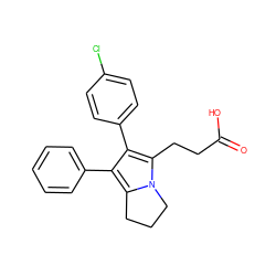 O=C(O)CCc1c(-c2ccc(Cl)cc2)c(-c2ccccc2)c2n1CCC2 ZINC000043018489