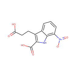 O=C(O)CCc1c(C(=O)O)[nH]c2c([N+](=O)[O-])cccc12 ZINC000299870553