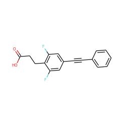 O=C(O)CCc1c(F)cc(C#Cc2ccccc2)cc1F ZINC000096270398