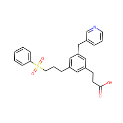 O=C(O)CCc1cc(CCCS(=O)(=O)c2ccccc2)cc(Cc2cccnc2)c1 ZINC000013765941