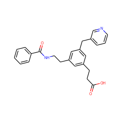 O=C(O)CCc1cc(CCNC(=O)c2ccccc2)cc(Cc2cccnc2)c1 ZINC000013765944