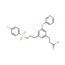 O=C(O)CCc1cc(CCNS(=O)(=O)c2ccc(Cl)cc2)cc(Oc2cccnc2)c1 ZINC000000605763