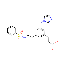 O=C(O)CCc1cc(CCNS(=O)(=O)c2ccccc2)cc(Cn2ccnc2)c1 ZINC000013765901