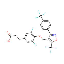 O=C(O)CCc1cc(F)c(OCc2c(-c3ccc(C(F)(F)F)cc3)noc2C(F)(F)F)c(F)c1 ZINC001772630577