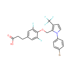 O=C(O)CCc1cc(F)c(OCc2c(C(F)(F)F)ccn2-c2ccc(Br)cc2)c(F)c1 ZINC000225919946