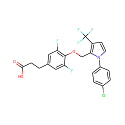 O=C(O)CCc1cc(F)c(OCc2c(C(F)(F)F)ccn2-c2ccc(Cl)cc2)c(F)c1 ZINC000214010993