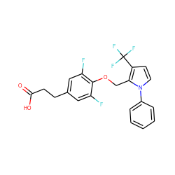 O=C(O)CCc1cc(F)c(OCc2c(C(F)(F)F)ccn2-c2ccccc2)c(F)c1 ZINC000225882645