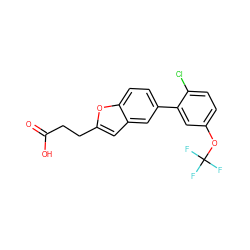 O=C(O)CCc1cc2cc(-c3cc(OC(F)(F)F)ccc3Cl)ccc2o1 ZINC001772646669