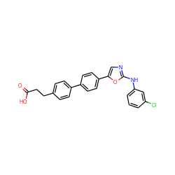 O=C(O)CCc1ccc(-c2ccc(-c3cnc(Nc4cccc(Cl)c4)o3)cc2)cc1 ZINC000043174257