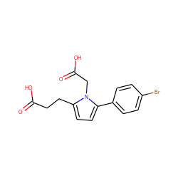 O=C(O)CCc1ccc(-c2ccc(Br)cc2)n1CC(=O)O ZINC000004172154