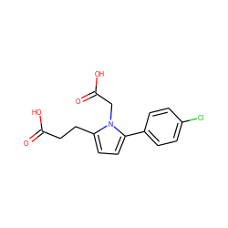 O=C(O)CCc1ccc(-c2ccc(Cl)cc2)n1CC(=O)O ZINC000000094779