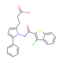 O=C(O)CCc1ccc(-c2ccccc2)n1NC(=O)c1sc2ccccc2c1Cl ZINC000001096287