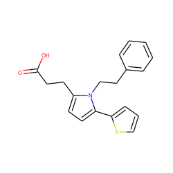 O=C(O)CCc1ccc(-c2cccs2)n1CCc1ccccc1 ZINC000000470481