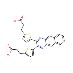 O=C(O)CCc1ccc(-c2nc3cc4ccccc4cc3nc2-c2ccc(CCC(=O)O)s2)s1 ZINC000028473384