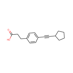 O=C(O)CCc1ccc(C#CC2CCCC2)cc1 ZINC000653719878