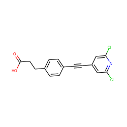 O=C(O)CCc1ccc(C#Cc2cc(Cl)nc(Cl)c2)cc1 ZINC000072118613