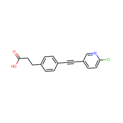 O=C(O)CCc1ccc(C#Cc2ccc(Cl)nc2)cc1 ZINC000072117077