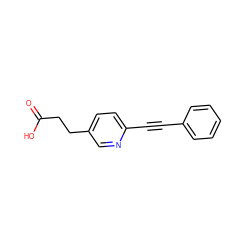 O=C(O)CCc1ccc(C#Cc2ccccc2)nc1 ZINC000096270401