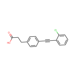 O=C(O)CCc1ccc(C#Cc2ccccc2Cl)cc1 ZINC000095597858