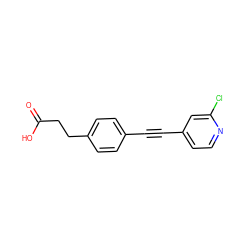 O=C(O)CCc1ccc(C#Cc2ccnc(Cl)c2)cc1 ZINC000072117999