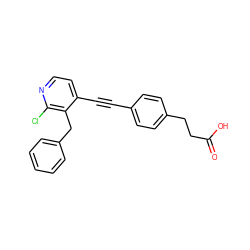 O=C(O)CCc1ccc(C#Cc2ccnc(Cl)c2Cc2ccccc2)cc1 ZINC000072118611