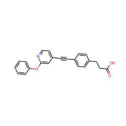 O=C(O)CCc1ccc(C#Cc2ccnc(Oc3ccccc3)c2)cc1 ZINC000072114546