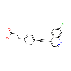 O=C(O)CCc1ccc(C#Cc2ccnc3cc(Cl)ccc23)cc1 ZINC000072118612