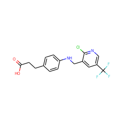 O=C(O)CCc1ccc(NCc2cc(C(F)(F)F)cnc2Cl)cc1 ZINC000014978994