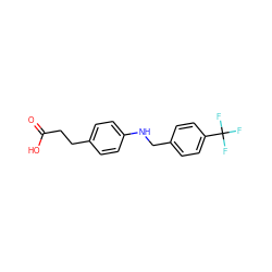 O=C(O)CCc1ccc(NCc2ccc(C(F)(F)F)cc2)cc1 ZINC000014978983