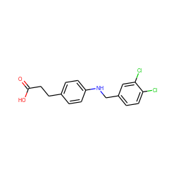 O=C(O)CCc1ccc(NCc2ccc(Cl)c(Cl)c2)cc1 ZINC000014978972