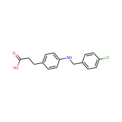 O=C(O)CCc1ccc(NCc2ccc(Cl)cc2)cc1 ZINC000028821181