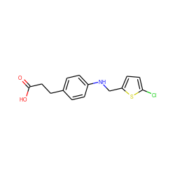 O=C(O)CCc1ccc(NCc2ccc(Cl)s2)cc1 ZINC000014978981