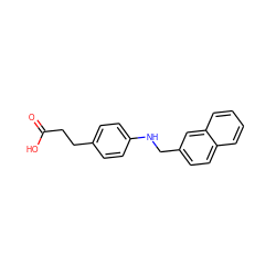 O=C(O)CCc1ccc(NCc2ccc3ccccc3c2)cc1 ZINC000014978975