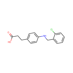 O=C(O)CCc1ccc(NCc2ccccc2Cl)cc1 ZINC000014978986