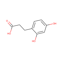 O=C(O)CCc1ccc(O)cc1O ZINC000000388556