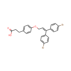 O=C(O)CCc1ccc(OCC=C(c2ccc(Br)cc2)c2ccc(Br)cc2)cc1 ZINC000037866959