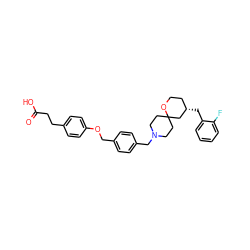 O=C(O)CCc1ccc(OCc2ccc(CN3CCC4(CC3)C[C@@H](Cc3ccccc3F)CCO4)cc2)cc1 ZINC001772571279