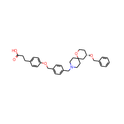 O=C(O)CCc1ccc(OCc2ccc(CN3CCC4(CC3)C[C@@H](OCc3ccccc3)CCO4)cc2)cc1 ZINC001772603093