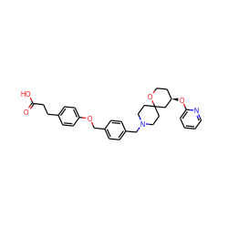 O=C(O)CCc1ccc(OCc2ccc(CN3CCC4(CC3)C[C@H](Oc3ccccn3)CCO4)cc2)cc1 ZINC001772594037