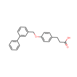 O=C(O)CCc1ccc(OCc2cccc(-c3ccccc3)c2)cc1 ZINC000059714810