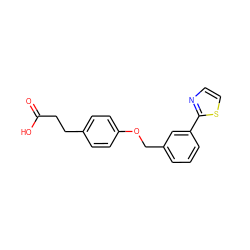 O=C(O)CCc1ccc(OCc2cccc(-c3nccs3)c2)cc1 ZINC000059871266