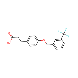 O=C(O)CCc1ccc(OCc2cccc(C(F)(F)F)c2)cc1 ZINC000071318345