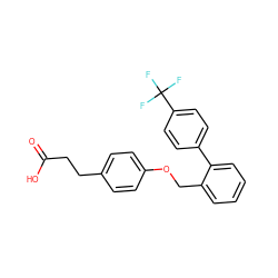 O=C(O)CCc1ccc(OCc2ccccc2-c2ccc(C(F)(F)F)cc2)cc1 ZINC000084709789