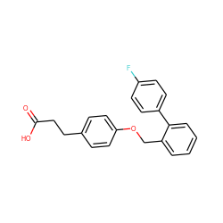 O=C(O)CCc1ccc(OCc2ccccc2-c2ccc(F)cc2)cc1 ZINC000084709785