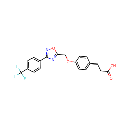 O=C(O)CCc1ccc(OCc2nc(-c3ccc(C(F)(F)F)cc3)no2)cc1 ZINC000097103282