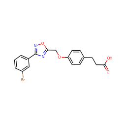 O=C(O)CCc1ccc(OCc2nc(-c3cccc(Br)c3)no2)cc1 ZINC000097166017