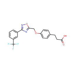 O=C(O)CCc1ccc(OCc2nc(-c3cccc(C(F)(F)F)c3)no2)cc1 ZINC000170602546