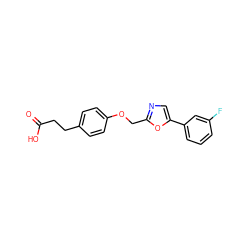 O=C(O)CCc1ccc(OCc2ncc(-c3cccc(F)c3)o2)cc1 ZINC000097166008