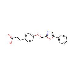 O=C(O)CCc1ccc(OCc2ncc(-c3ccccc3)o2)cc1 ZINC000097103286